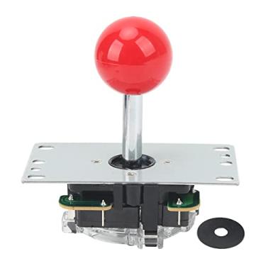 Imagem de plplaaoo Joystick Gamepad, DIY Competition Fighting Stick with Quadrate Retaining Ring, Small Shaking Distance, and Protective Pads for Games (Red)