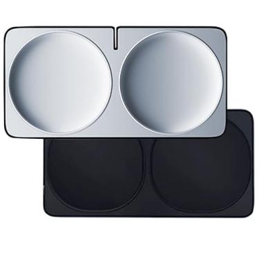 Imagem de Para-brisa de anel duplo de titânio prata para carros - 140 x 70 cm capa de para-brisa frontal extra grande, 99% de bloqueio de UV e para-sol dobrável ultra refrescante com zero vazamento de luz