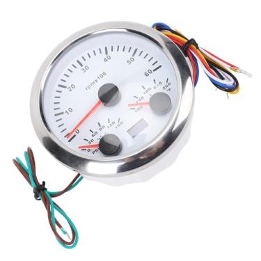 Imagem de 3 Em 1 Medidor de Tacômetro Elétrico, 7 Cores Betra Iluminada para o Caminhão de Iate RV, Instalação Simples, Mantenha -se Informado sobre Os Vitais do Motor Com (Moldão de prata