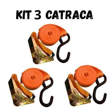 Imagem de Catraca aço 4000kg  Cinta Amarração 25mm Carga moto Jet Ski Barco sint