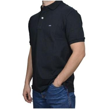 Imagem de Camiseta Polo Preta Masculina Lisa Dawson, Preto, GG