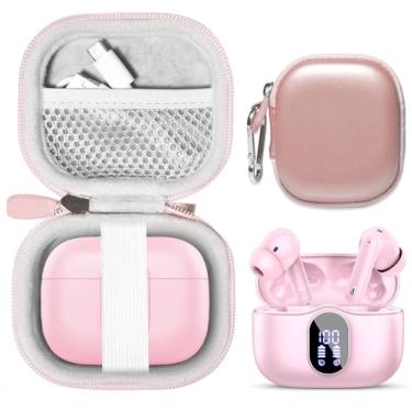 Imagem de getgear Capa para fones de ouvido sem fio Btootos A90 com microfone com cancelamento de ruído (rosa)