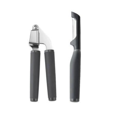 Imagem de Kit kitchenaid espremedor amassador de alho e descascador peeler cinza