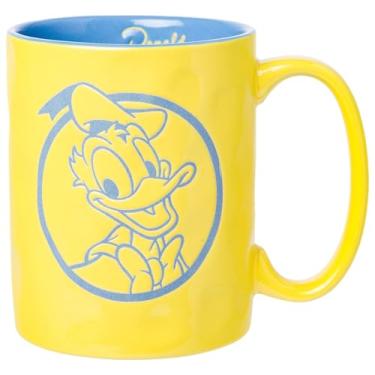 Imagem de Silver Buffalo Disney Classics Caneca de cerâmica de cerâmica com emblema de pato Donald resistente a cera, 500 ml