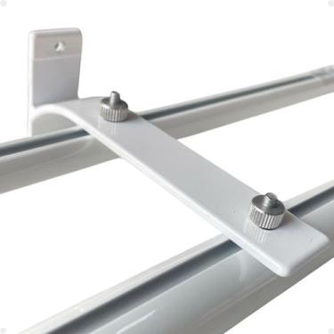 Imagem de Kit 4 Pç Suporte Inove Duplo Parede Varão Suiço Cortina Wave - GENERIC