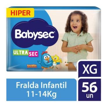 Imagem de Fralda Infantil Babysec Hiper 1 Pacote Tamanho XG de 11 á 14 kg