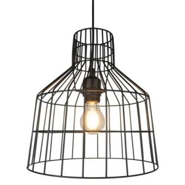 Imagem de Pendente Aramado Grande Preto E27  (Apenas SP) - Treelux