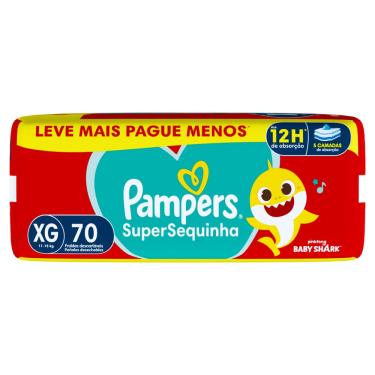Imagem de Fralda Descartável Pampers Supersequinha XG 70 Unidades