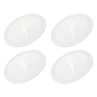 Imagem de PATIKIL Ilhós de mesa de 6,5 cm, 4 peças de capa de cabo redondo com ilhós e fita adesiva, organizador flexível de arame de mesa para escritório, casa, mesa, bancada, cinza claro