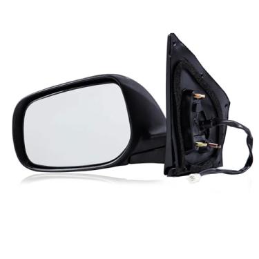 Imagem de Espelho lateral do motorista compatível com Toyota Corolla 2009-2013 3 pinos com vidro elétrico não aquecido manual dobrável preto retrovisor lateral esquerdo substitui TO1320249