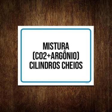Imagem de Placa Mistura C02 Argônio Cilindros Cheios 18X23 5Un - Sinalizo.Com