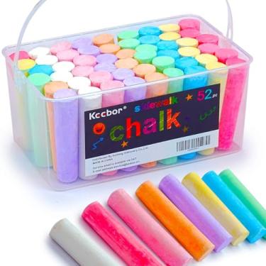 Imagem de Giz Sidewalk Keebor, 52 peças, 8 cores Jumbo Giz, Giz não tóxico para crianças e adultos, Pintura em lousa, quadro-negro, playground, calçada ao ar livre