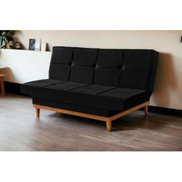 Imagem de Sofá Cama Reclinável Funcional Para Sala E Quarto - LCN Móveis, Preto