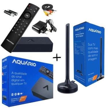 Imagem de Kit Conversor Digital Full HD Aquário DTV-9000 + Antena Interna DTV-10