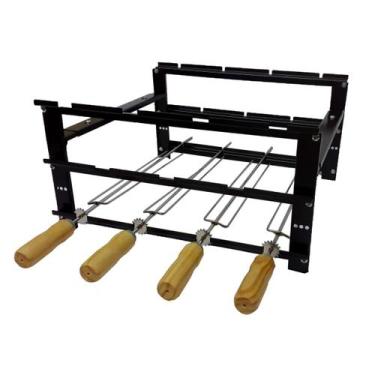 Imagem de Suporte com 4 Espetos para Churrasqueira PréMoldada com Estrutura Robu