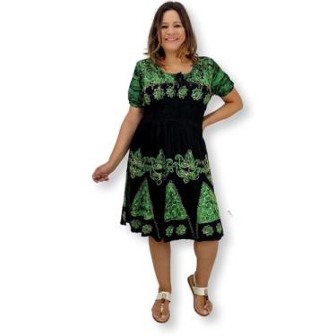 Imagem de Vestido Indiano Curto Manga Curta Batik Plus Size 265A - Sarat Moda In