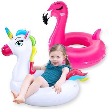 Imagem de Pool Floats Camlinbo Unicorn Flamingo Kids de 2 a 5 anos, pacote com 2