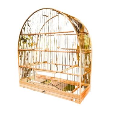 Imagem de Gaiola De Madeira E Fibra Artesanal Para Pássaros - N4
