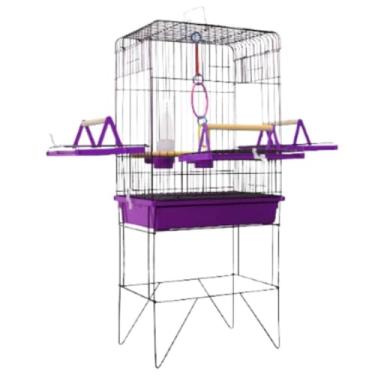 Imagem de VIVEIRO GAIOLA CALOPSITA PASSÁROS AVES TRIPLEX(SLIM BLACK/LILAS)