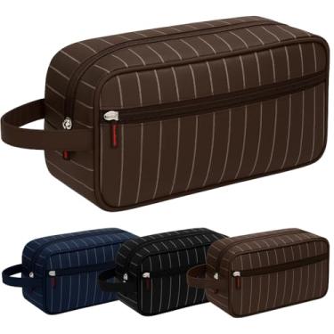 Imagem de Necessaire Masculina Listrada, Compacta, Impermeável, Bolsa de Higiene para Viagem, Academia e Trabalho