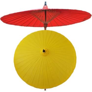 Imagem de Guarda-sol Redondo De 2m E, Guarda-sol De Oleado Artesanal Ao Ar Livre, Guarda-sol De Jardim De Bambu Clássico, Guarda-sol Portátil, Proteção Uv, à Prova De Chuva, Yellow