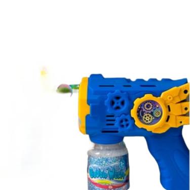 Imagem de Lançador de bolhas de sabão, Automático, Colorido, Brinquedos para crianças(Azul + Pilha + Refil)
