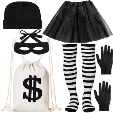 Imagem de YAROMO Fantasia De Ladrão Para Mulheres, Conjunto Halloween, Policial Aniversário E Adulto