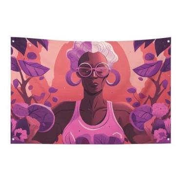 Imagem de Bandeira de mulher forte 152 x 244 cm sem desbotamento bandeira de boas-vindas bandeiras de jardim quintal casa bandeira decorativa jardim quintal banner interior exterior festa decoração de casa