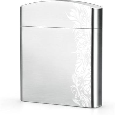 Imagem de Caixa De Cigarro De Aço Inoxidável Caixa De Cigarro De Metal Masculina Cigarreira Fina Pode Conter 20 Cigarros, A