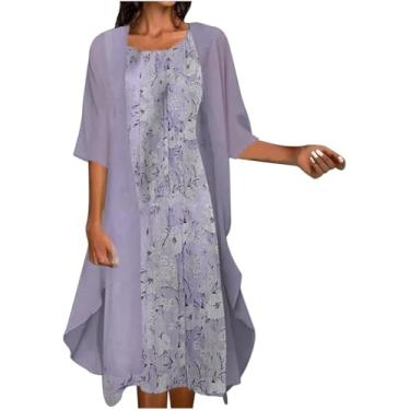 Imagem de Vestidos Para Mãe Da Noiva Para Mulheres 2 Peças Roupas Elegantes Ternos De Vestido De Renda Oco Out Cardigan De Manga Longa Vestido Sem Mangas Conjuntos De Vestidos Para Convi, 14*purple, S