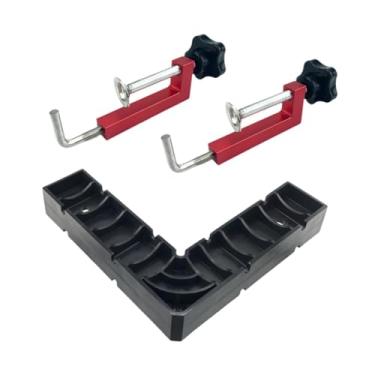 Imagem de Fenteer Grampos de canto para marcenaria Grampo de ângulo reto de 90 graus Grampo de posicionamento portátil para gavetas, móveis, armários de reparo, Vermelho