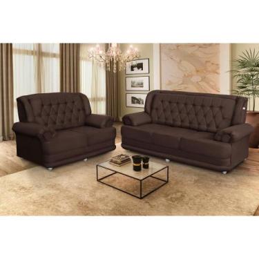 Imagem de Conjunto de Sofá 2,00 x 1,50m 3 E 2 Lugares Suede Filadélfia Marrom Ca
