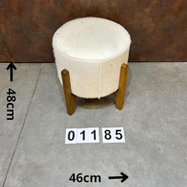 Imagem de Puff de Couro Redondo Mesa 48x46 | 01185
