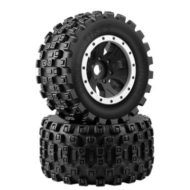 Imagem de GLOBACT MX43 1/5 RC Tires, Pre-Installed Screw-Lock Monster Truck Tires with 24mm Hex Adapter, Compatible with Traxxas 1/5 X-Maxx 8S, 1/6 XRT 8S, Arrma 1/5 Kraton 8S, Outcast 8S (White 2Pcs)