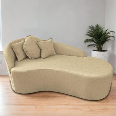 Imagem de Divã Sofá Forma Orgânica Curvo Linho Para Salas e Consultorio Aurea - 