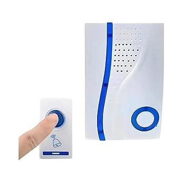 Imagem de Campainha Slim Sem Fio com Botão à Pilha Instalação Rápida Alcance de Longa Distância e Som Nítido para Residências