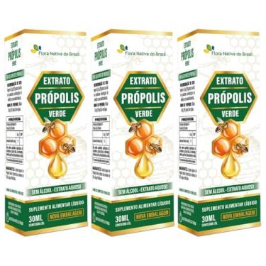 Imagem de KIT 3X Extrato de Própolis Verde em Gotas 30ml - Flora Nativa