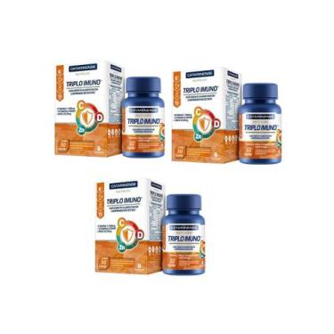 Imagem de Kit 3 Triplo Imuno Vitamina C + D + Zinco Com 30 Comprimidos - Catarin