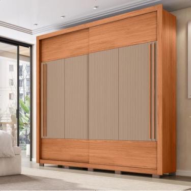 Imagem de Guarda Roupa Roupeiro Roma 2 Portas 4 Gavetas Marrom Caemmun