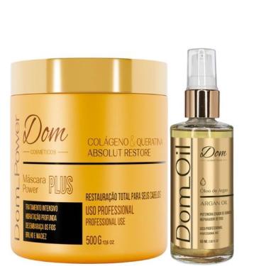 Imagem de Máscara Restauração Pós Quimica e Óleo Reparador de Pontas Dom Argan -