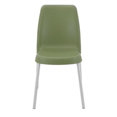 Imagem de Cadeira Tramontina Vanda Em Polipropileno Verde Oliva Com Pernas De Alumínio