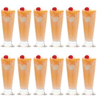 Imagem de Vikko Copos de sorvete com pés, copos de milkshake de 180 ml, copos de sobremesa grossos e duráveis para flutuadores, shakes e sundaes, conjunto de 6 copos de sorvete