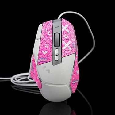 Imagem de Hokeyio Fita aderente para Logitech G502X Lightspeed Plus - antiderrapante, controle aprimorado, resistência ao suor, melhora a aderência FPS Gaming e a proteção do mouse [pré-corte] Printsteam Pink
