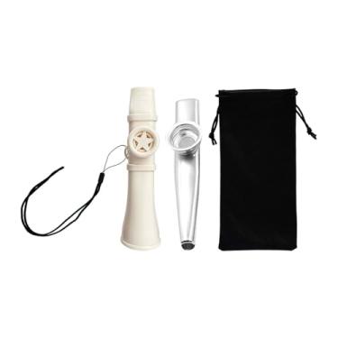 Imagem de JunZheHub Kazoo com Cordão Na Boca Kazoo Portátil para Crianças Amantes Da Música Adultos Presentes Prêmio, branco