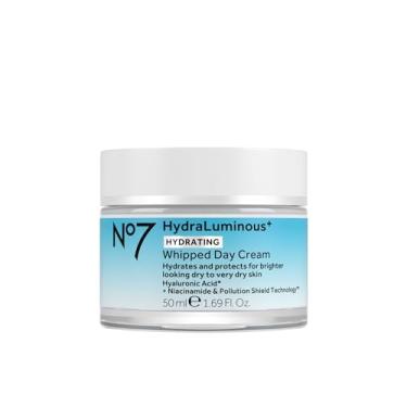 Imagem de No7 HydraLuminous+ Creme de Dia Batido Hidratante - Hidratante Facial de Ácido Hialurônico com 2% de Niacinamida de Vitamina B3 para Reparação da Barreira da Pele e Pele Visivelmente Saudável (1,69 Fl