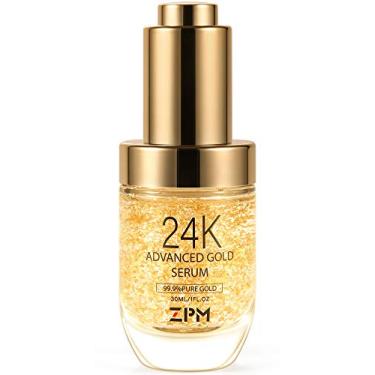 Imagem de Sérum hidratante facial antienvelhecimento dourado 24K enriquecido com soro de vitamina C, ácido hialurônico, creme de vitamina E para redução de rugas diurnas e noturnas, reativa a pele juvenil