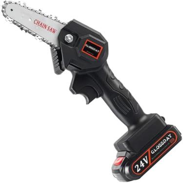 Imagem de Motosserra Eletrica Bateria 48v Sem Fio Portátil 6 Polegadas 110/220v Bateria Recarregável Poda-galho Preto bivolt alta potência e eficiência
