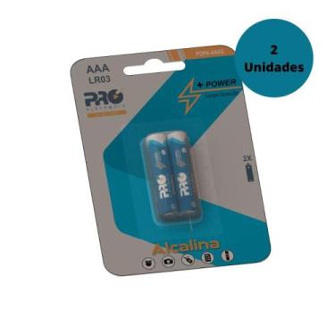 Imagem de Kit Com 2 Pilhas Alcalinas  AAA LR03 - 1,5V Proeletronic