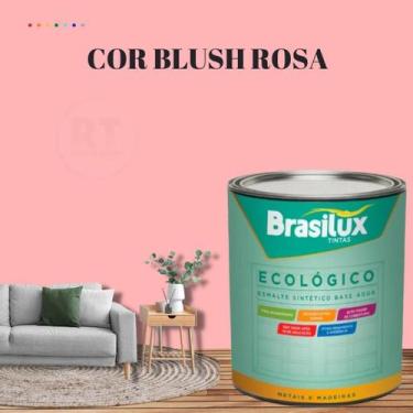 Imagem de Esmalte Sintético Brasilux Base Água Ecologico Cor Rosa 800ML Brilhant