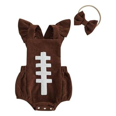 Imagem de Macacão My First Halloween Baby Girl para recém-nascido, abóbora, bolha, macaquinho de veludo cotelê, roupas infantis fantasmas, Futebol americano - 1, 3-6 Months